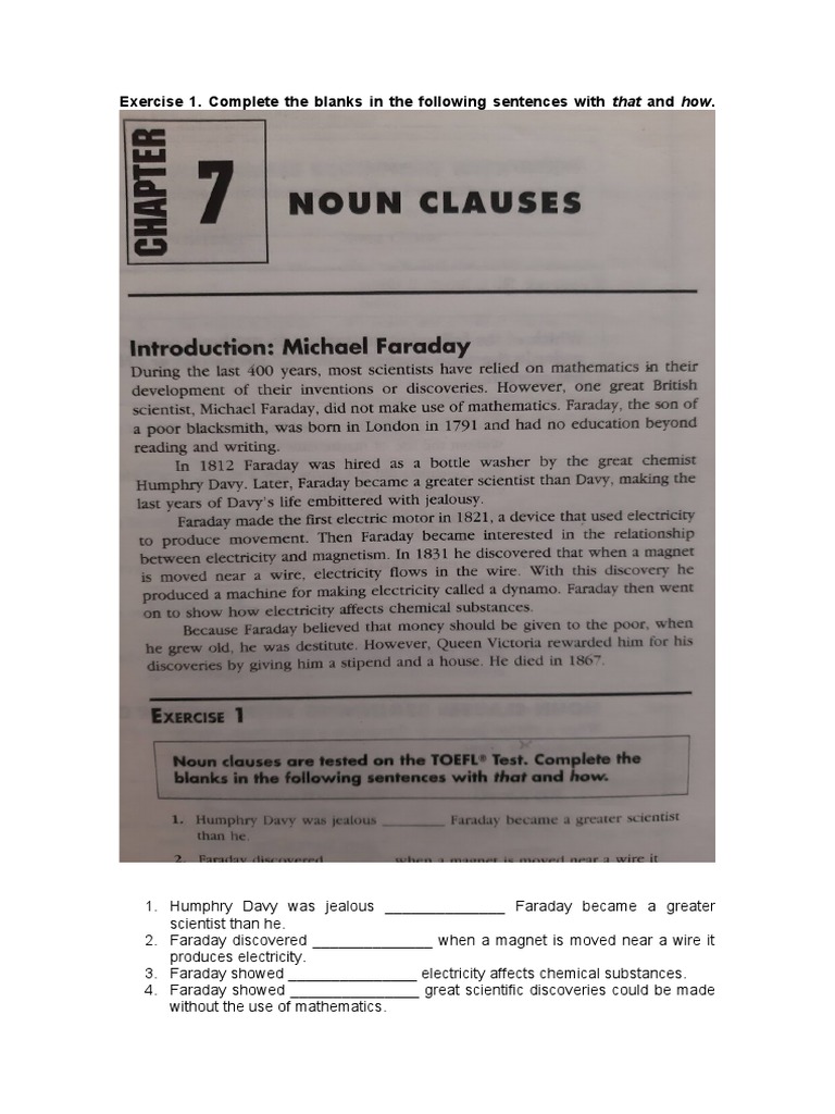 Grammar Practice. Noun clauses PDF Electricity Sentence (Linguistics)