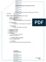 Estructura de Planificación Del Taller