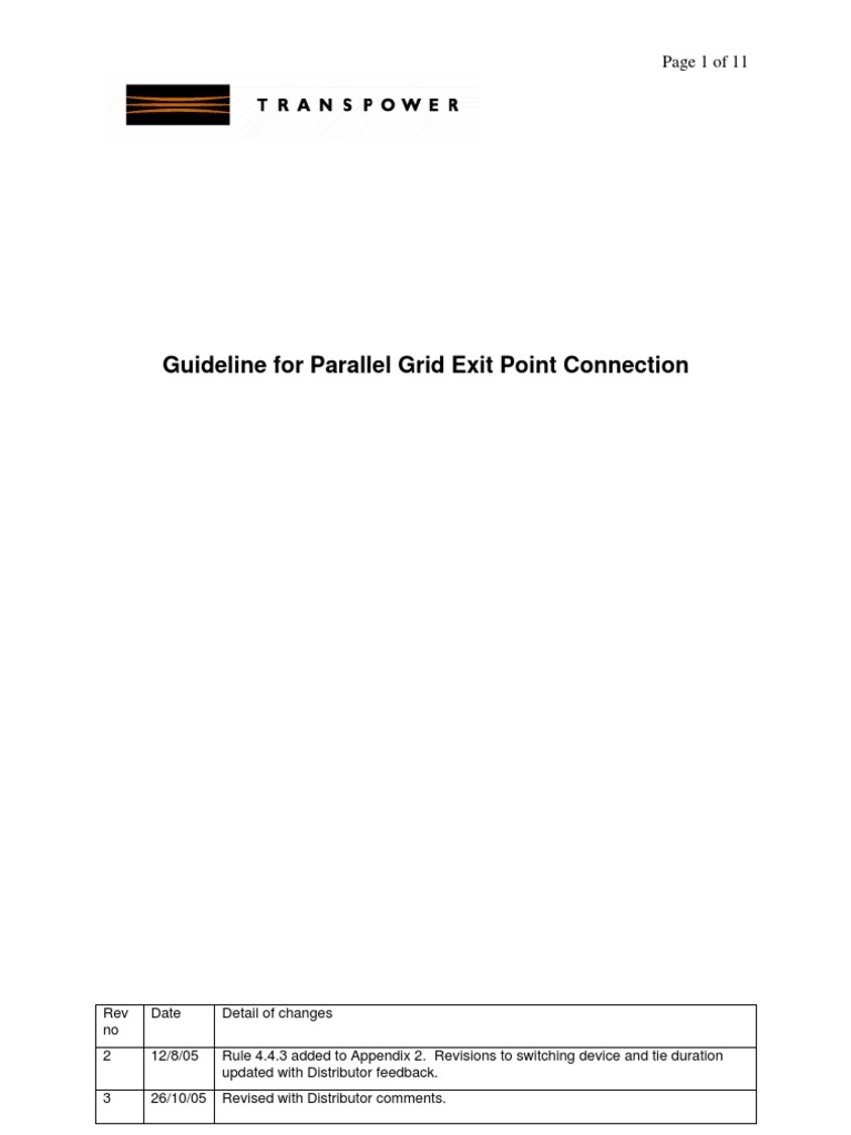 Guidelines for Parallel GXP Connections | PDF | Electrical Grid ...