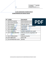 Lista de Partes Unidad Hidráulica - Nexa