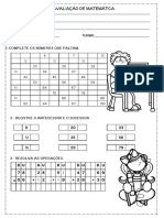 Avaliação de Matemática