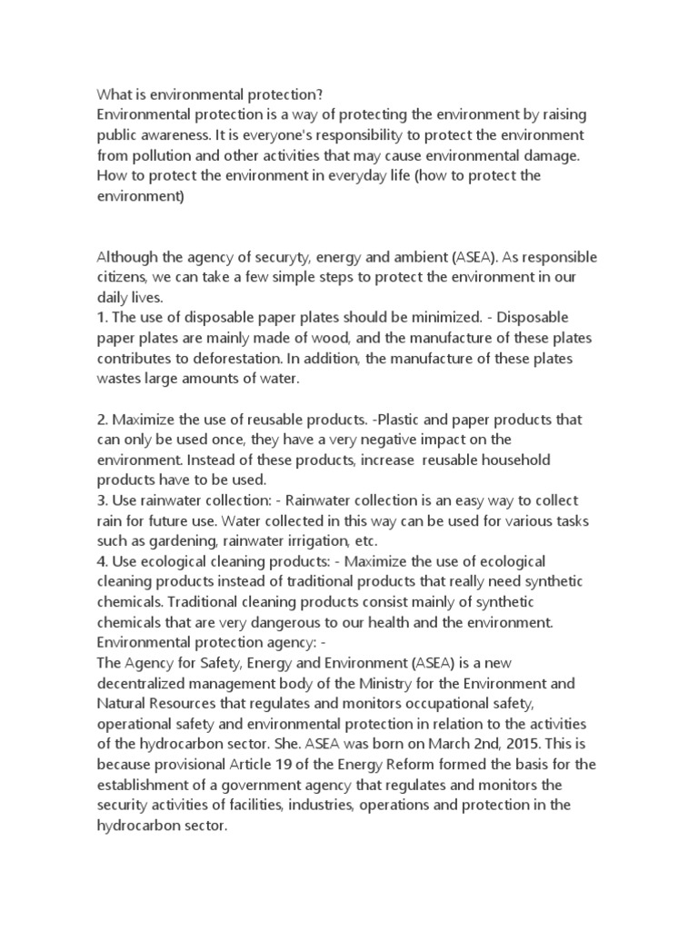 What Is Environmental Protection PDF