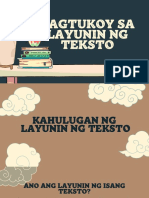 Pagtukoy NG Layunin NG Teksto