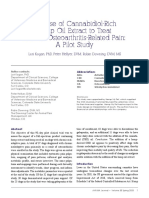 The Use of Cannabidiol-Rich Hemp Oil Extract To Treat Canine Osteoarthritis-Related Pain A Pilot Study