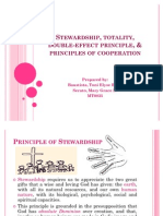 Principles of stewardship, totality, double effect and cooperation