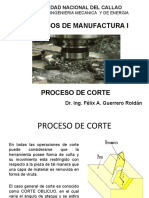 Procesos de manufactura I - Corte ortogonal y oblicuo