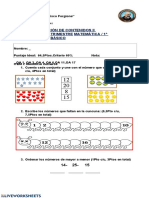 Evaluación DE Contenidos II Trimestre Matemática / 1° Básico