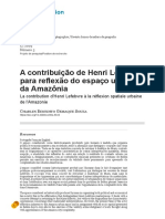 A Contribuição de Henri Lefebvre para Reflexão Do Espaço Urbano Da Amazônia