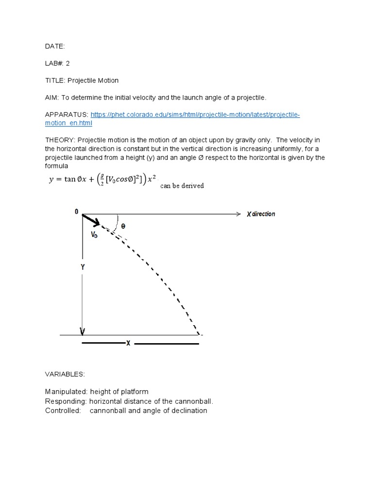 LAB - Projectile Motion | PDF