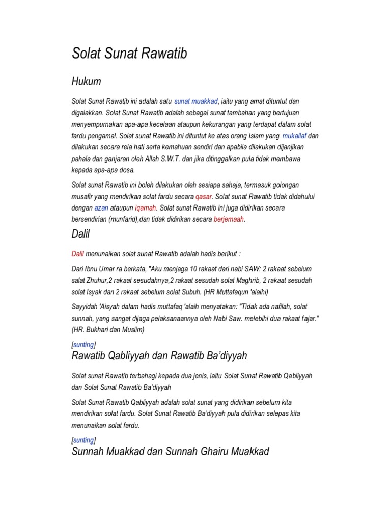 Bilangan Muka Surat Buku Fadilat Solat Sunat Rawatib