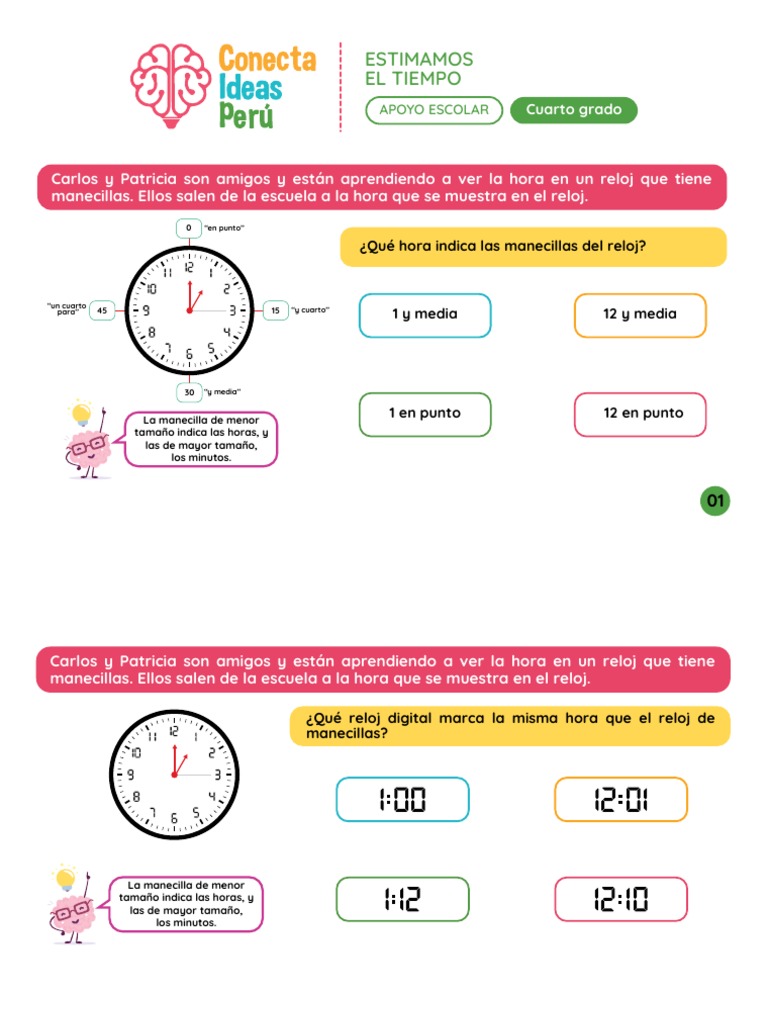 CONECTAIDEAS Estimamos El Tiempo Ficha Activ 1 APOYO ESCOLAR AGOSTO