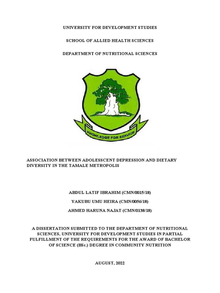 Final Thesis 22 Pdf Major Depressive Disorder Adolescence