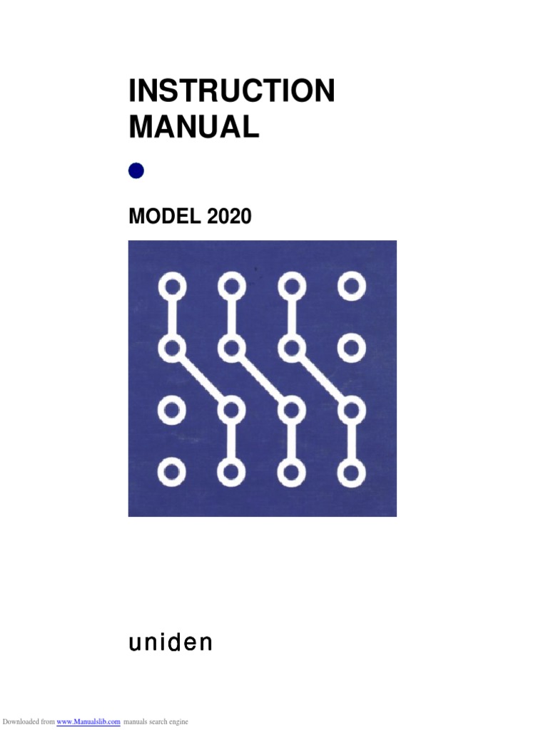 Uniden Model 2020 Instruction Manual | PDF | Technology & Engineering