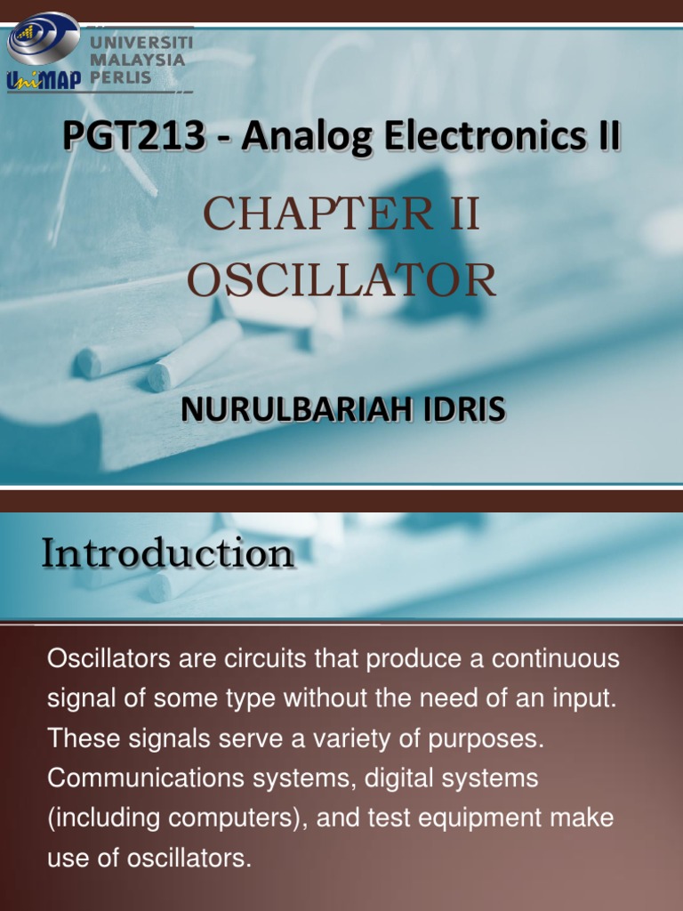 Chapter 2 Oscillator PDF Electronic Oscillator Feedback