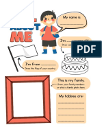 All About Me Handout For Boys Worksheet