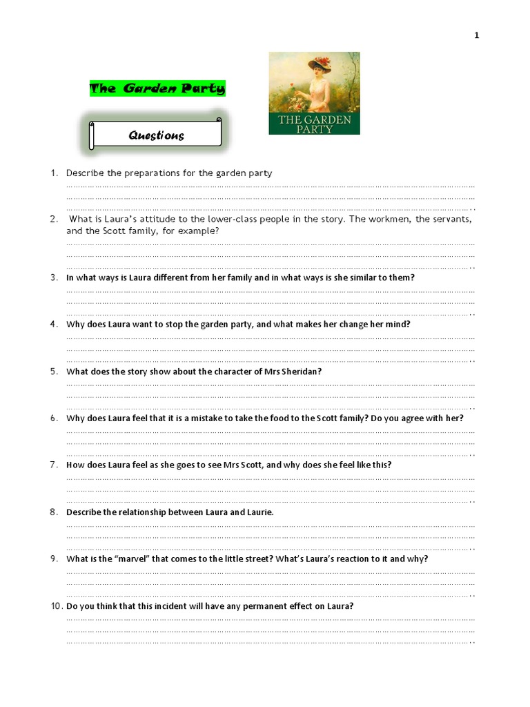 2 The Garden Party Questions & Discussion PDF