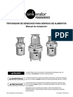 Foodservice Disposer ICU Spanish