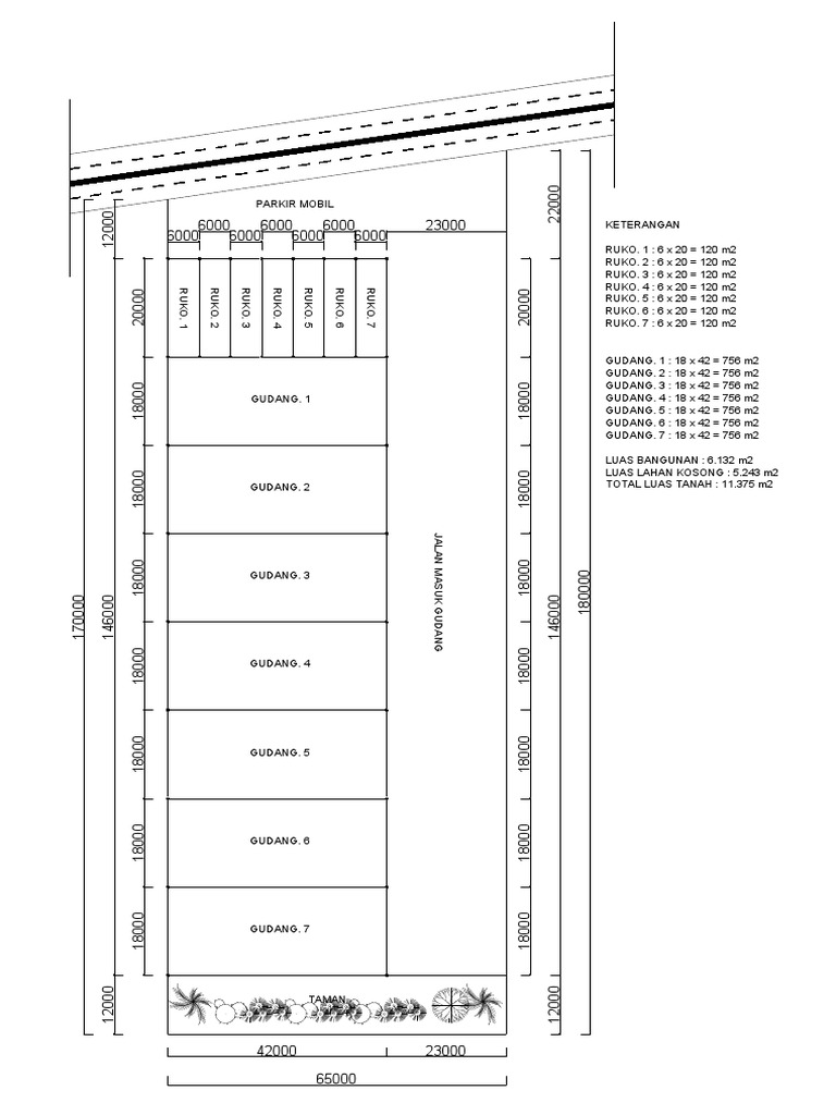 Sketsa Layout Ruko dan Gudang | PDF