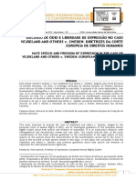 Discurso de Ódio e Liberdade de Expressão No Caso