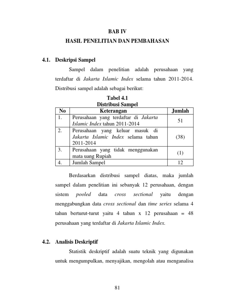 Analisis Deskriptif Data Kuantitatif Bab 4 | PDF
