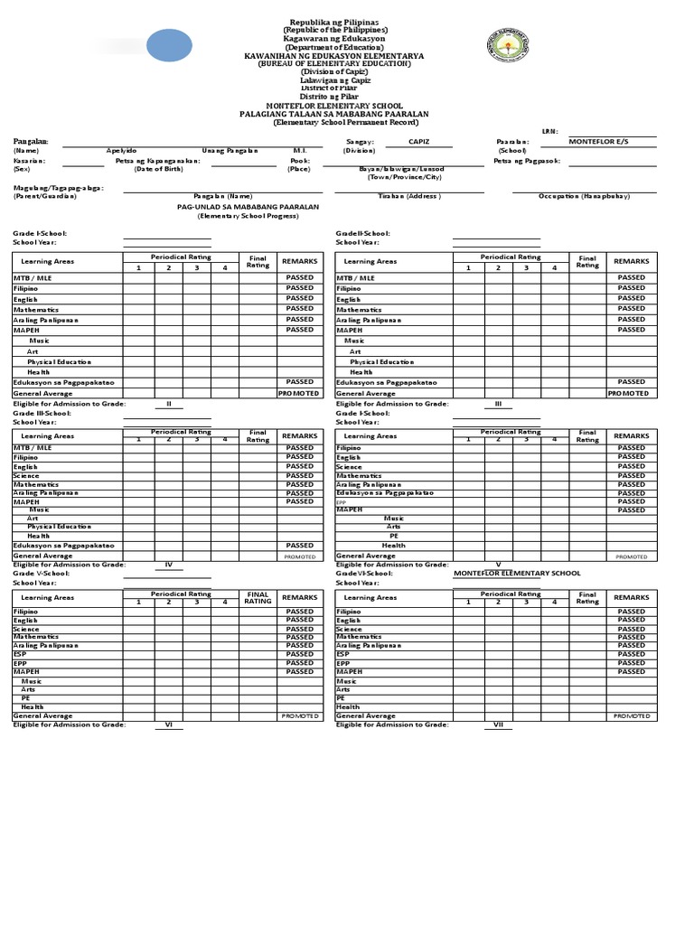Elementary School Permanent Record | PDF | Psychology