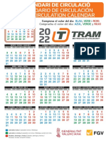 Calendario Circulacion TRAM-Alacant 2022