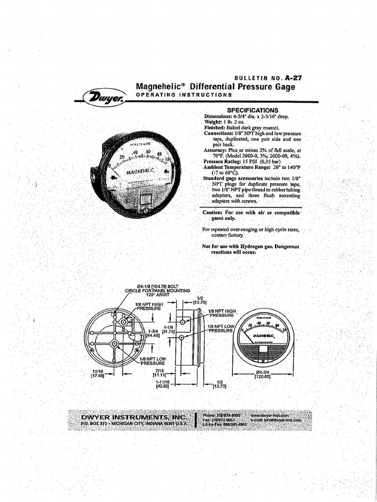 Magnehelic Pressure Gauge PDF