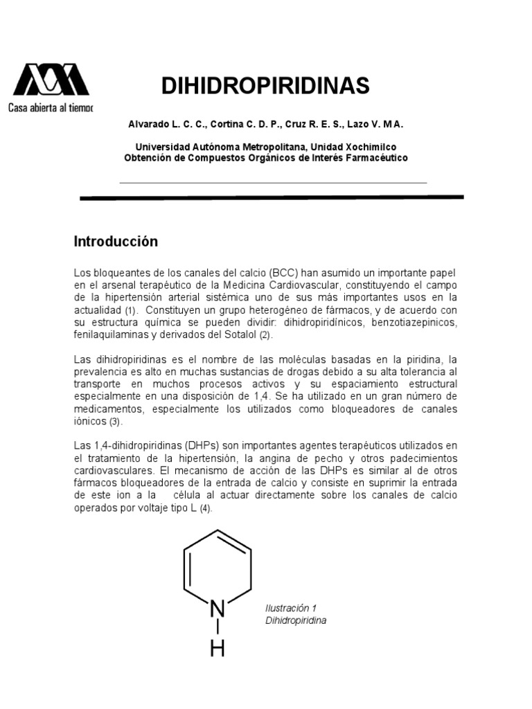 Dihidropiridinas PDF Hipertensión Farmacocinética