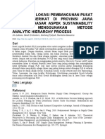 Penentuan Lokasi Pembangunan Pusat Logistik Berikat Di Provinsi Jawa Timur Berdasar Aspek Sustainability Dengan Menggunakan Metode Analytic Hierarchy Process