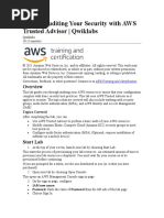 Lab 3 - Auditing Your Security With AWS Trusted Advisor