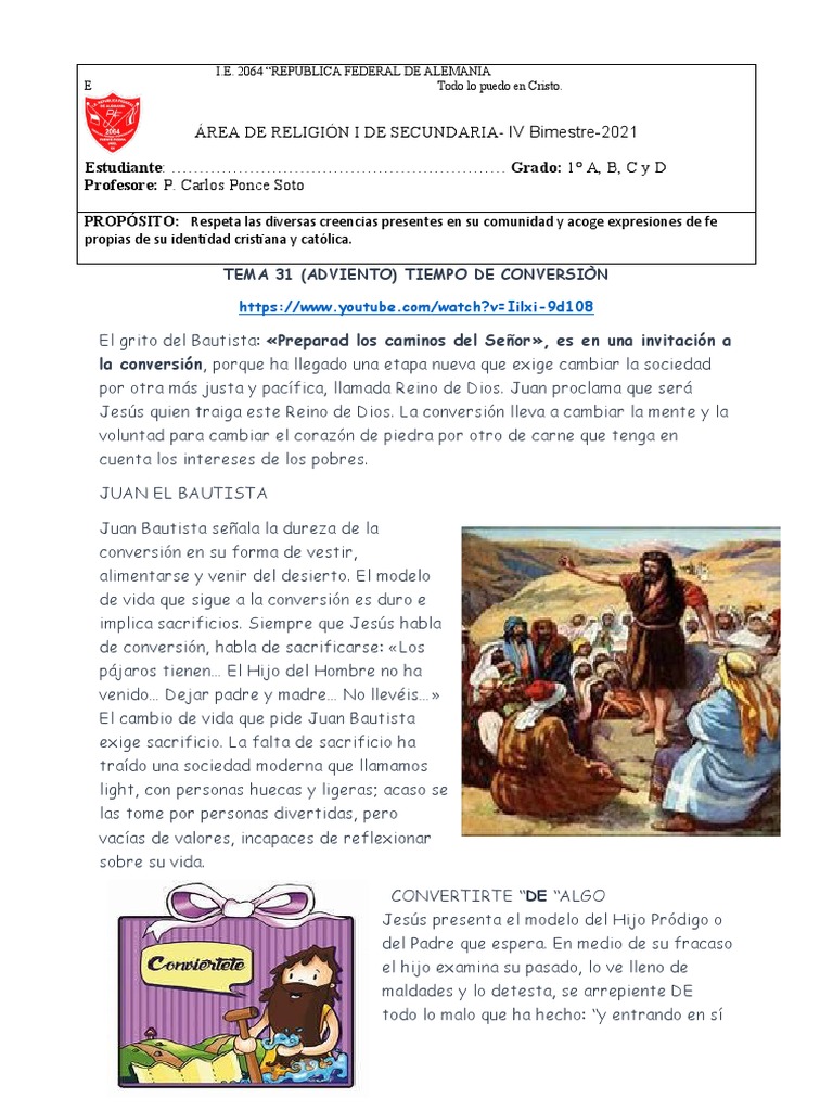 Conversión y Adviento en la Fe Católica | PDF | Jesús | Fe