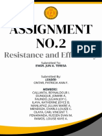 GROUP 1 ASSIGNMENT 2 Resistance and Efficiency