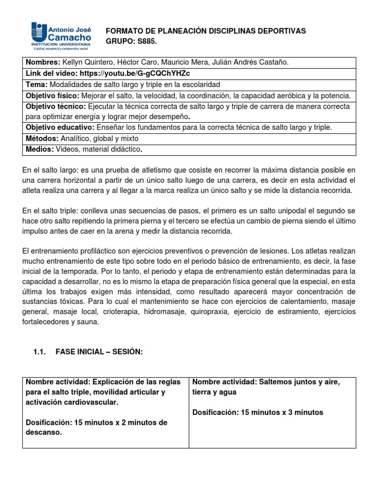 T3 Saltos Horizontales | PDF | Deporte del atletismo