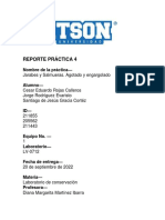 Reporte Conservación de Alimentos