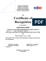 Certificate of Recog