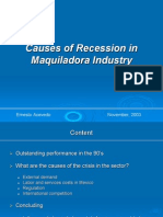 Causes of Recession in Maquiladora Industry