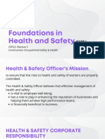 Foundations in Health and Safety