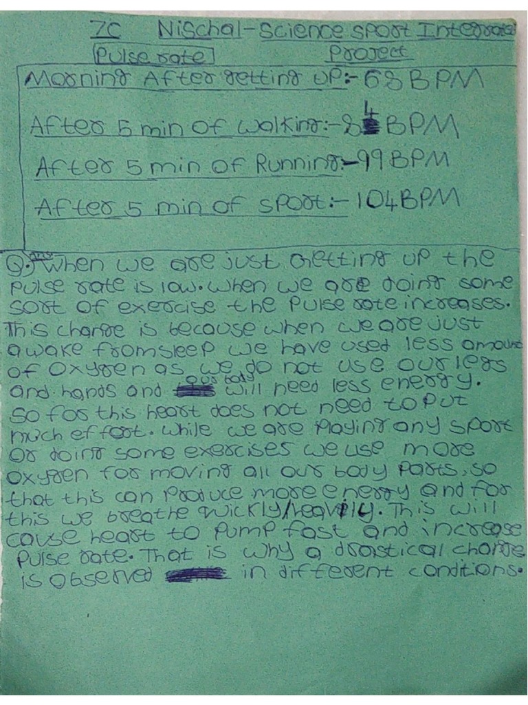 Nischal-7C-Science Sport Integration Project | PDF