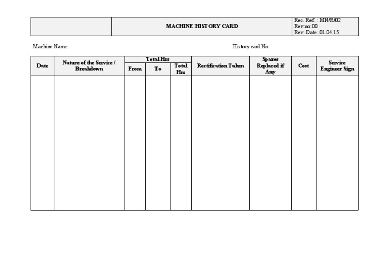 R02Equipment History Card PDF