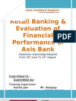 Retail Banking & Evaluation of Financial Performance of Axis Bank