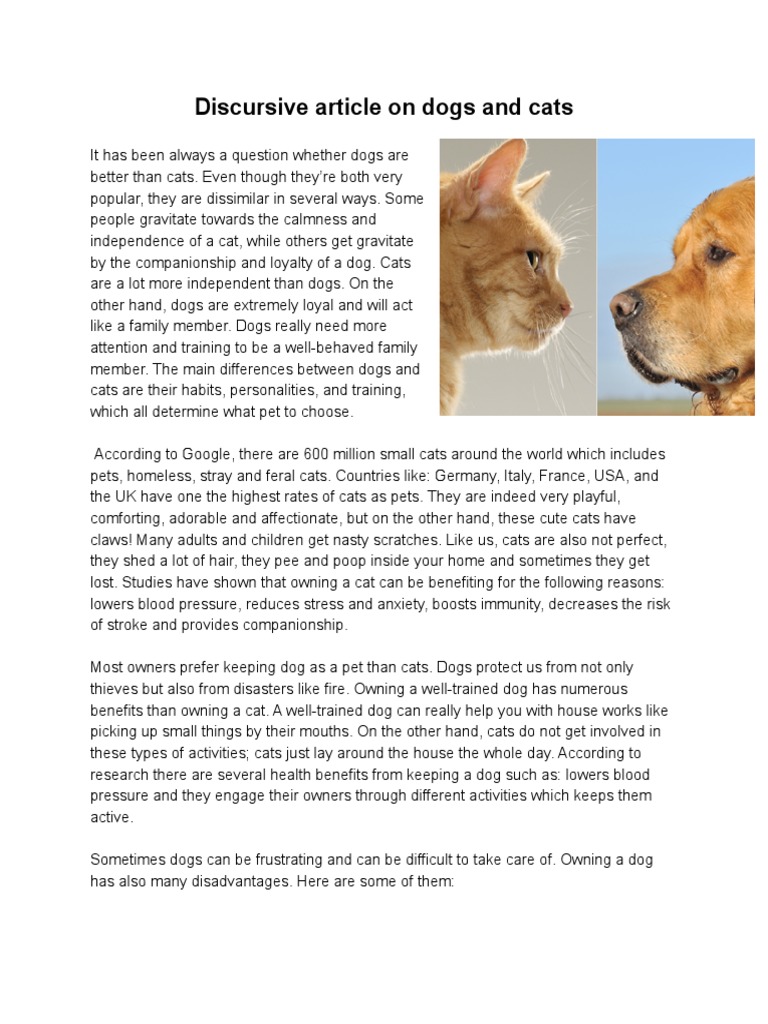 Dogs vs. Cats: A Comparative Analysis | PDF | Dogs | Pet