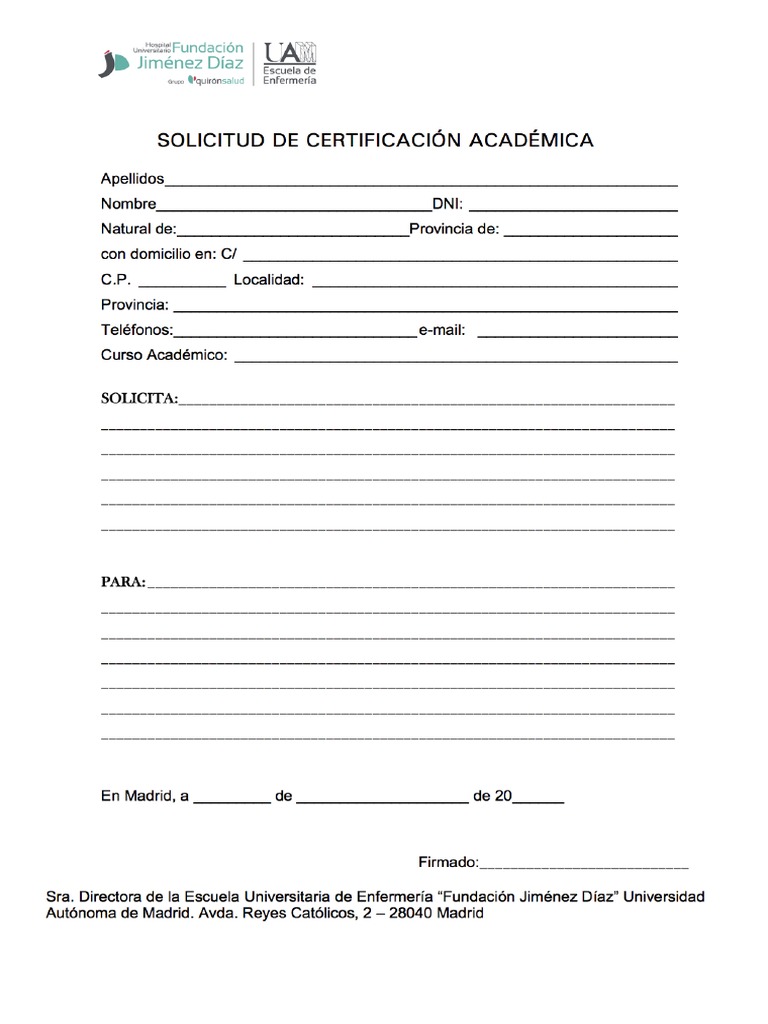 SOLICITUD_CERTIFICACION_ACADEMICA | PDF