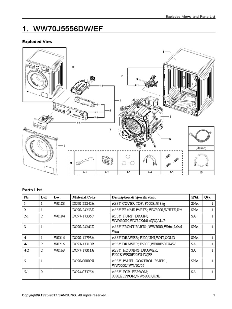 Samsung Ww70j5556dwef Washer Parts List PDF Intellectual Property Law Private Law