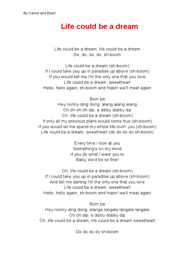 Life could be a dream pdf