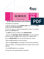 Science Grade 10 SLE Practice Paper