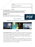 Ficha de Trabalho sobre Documentário “An Inconvenient Truth - Uma Verdade Inconveniente”