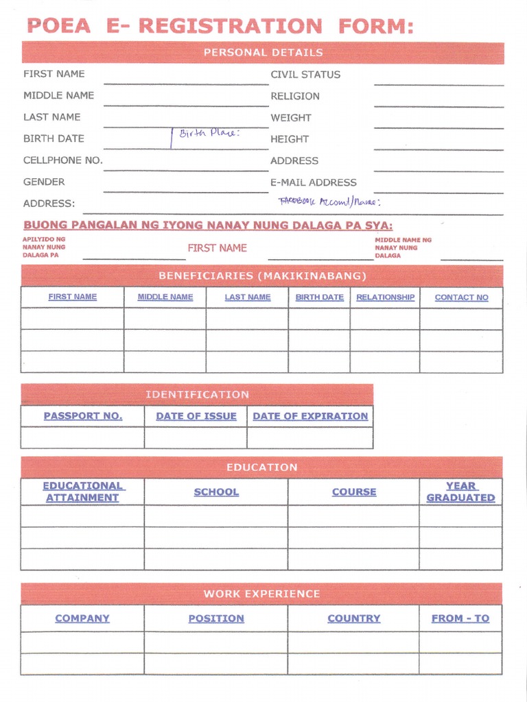 Bio-Data Fill Up Form-6-9 | PDF