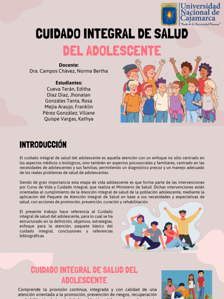 Cuidado Integral de Salud del Adolescente | PDF | La dependencia de ...