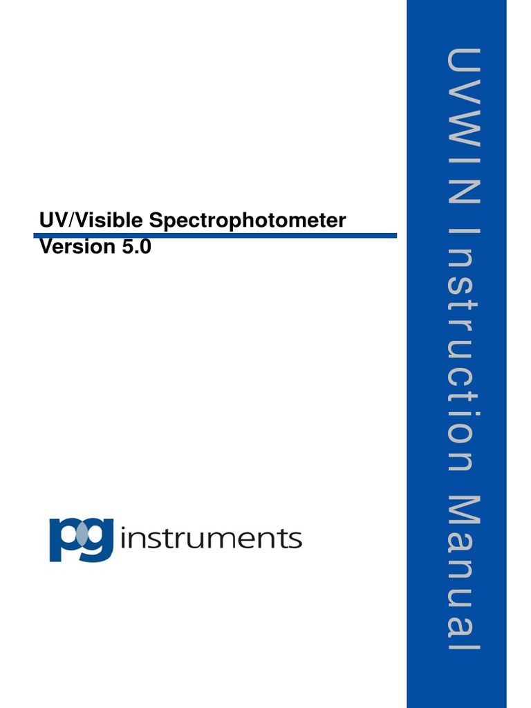 UVWin5.0 Spectrophotometer Manual | PDF | Ultraviolet–Visible ...