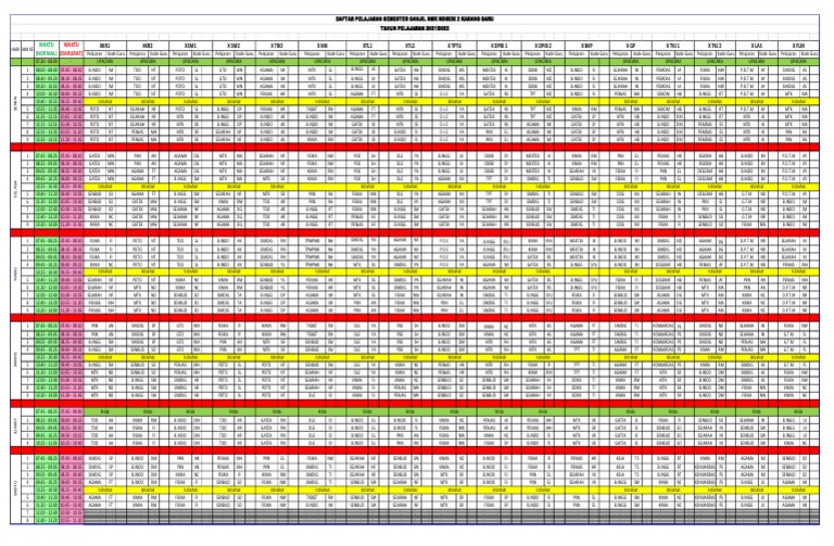 Roster Pelajaran | PDF